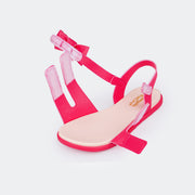 Sandália Papete Infantil Primeiros Passos Mini Fly Tiras em Velcro Laço Pink Maravilha - sandália papete aberta para o calce fácil 