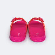 Chinelo Birken Infantil Pampili Fun Glee Fivela e Glitter Colorido Pink - traseira chinelo pink