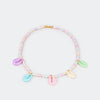 Colar Choker Infantil Buzios e Miçangas Peroladas Coloridas