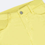 Calça Wide Leg Vic&Vicky Sarja Amarela - botão personalizado