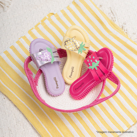 Chinelo Infantil Feminino Candy Morango Pink Maravilha - Vem com Bolsinha Exclusiva.