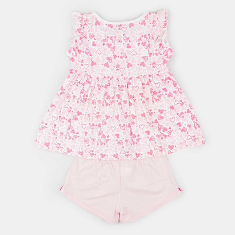 Pijama Infantil Feminino Pampili Coração Rosa - pampili