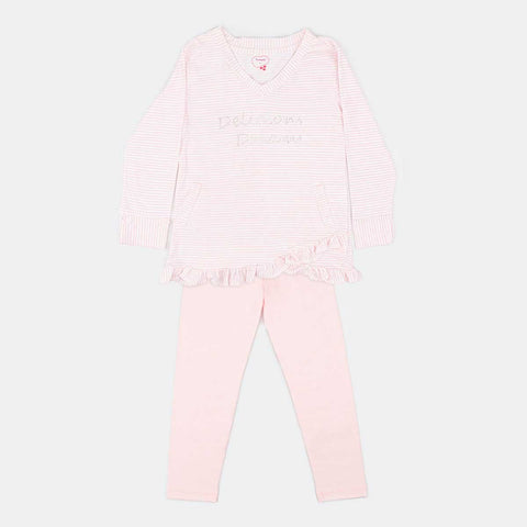 Pijama Infantil Feminino Pampili Listrado Rosa - pampili