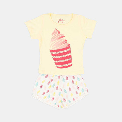 Pijama Infantil Feminino Pampili Sorvete Amarelo - pampili