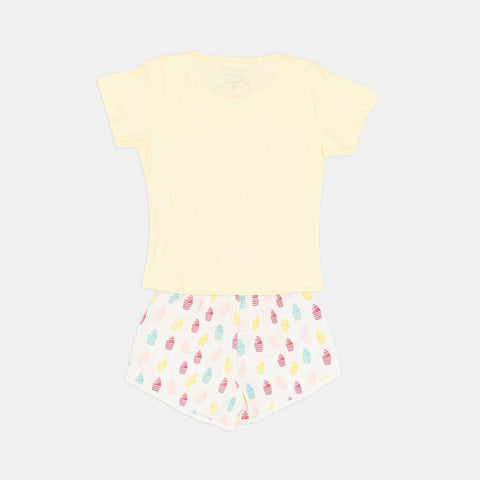 Pijama Infantil Feminino Pampili Sorvete Amarelo - pampili