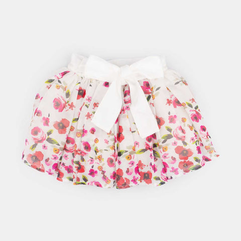 Saia Tutu Infantil Pampili Flowers Off White - pampili