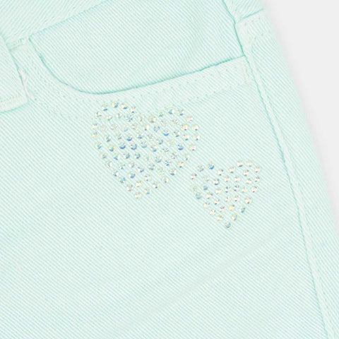 Short Jeans Infantil Pampili Menta - pampili