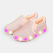 Slip On De Led Infantil Pampili Luna Em Glitter Rosa Glace - pampili