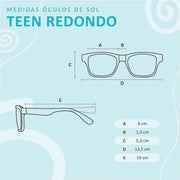 Óculos de Sol Infantil KidSplash! Proteção UV Redondo Rosa - medidas do óculos feminino