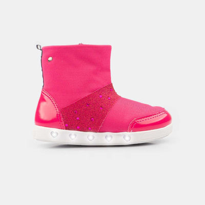 Tênis De Led Infantil Pampili Sneaker Luz Estilo Botinha Pink - pampili