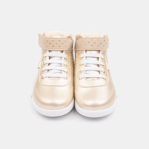 Tênis De Led Infantil Sneaker Luz Cano Médio Dourado - pampili