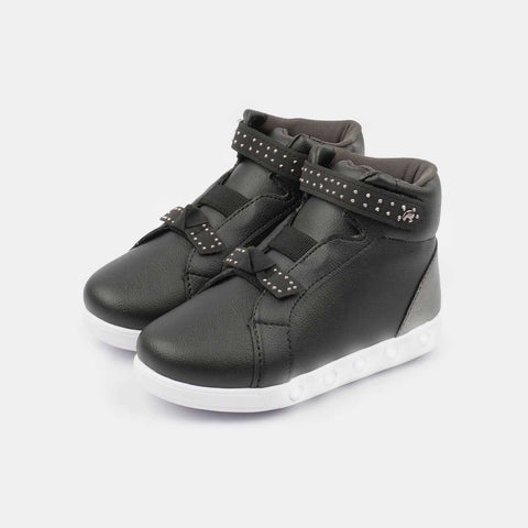 Tênis De Led Infantil Sneaker Luz Com Tachas Preto - pampili