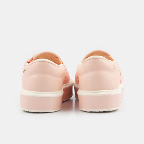 Tênis Infantil Feminino Slip On Glee Com Laço Nó Rosa Novo - pampili